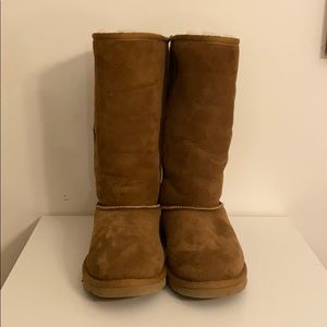 EUC UGG Ultra tall chestnut suede boots girl Sz 4.